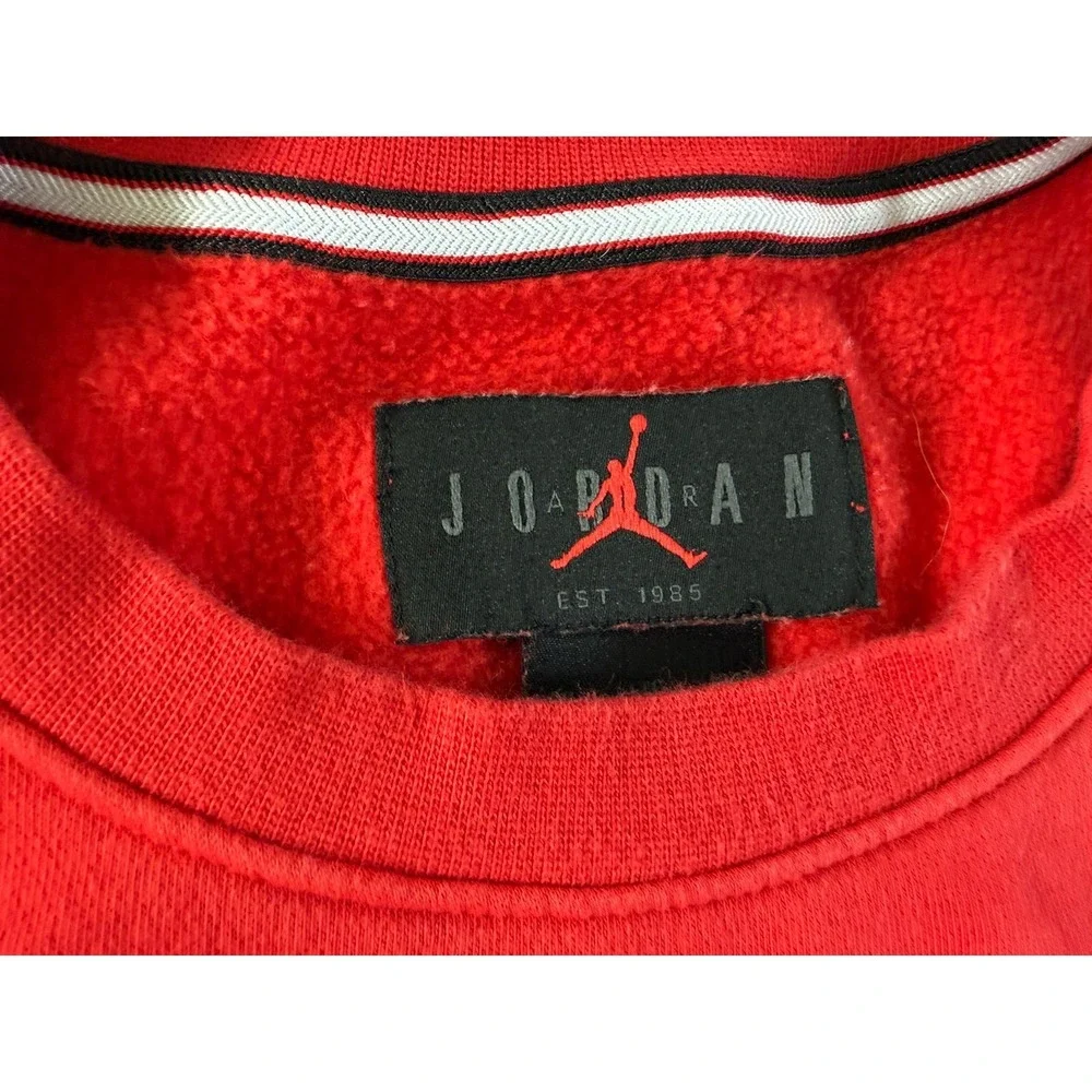 Jordan Brand Red Plaid Holiday Fleece Crew Sweatshirt Men's Size 2XL DV1574-612